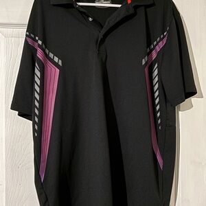 Grand Slam X Men’s Black and Purple Polo Shirt Performance Fabric size XL